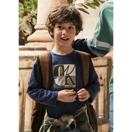 MAYORAL chlapčenské tričko s dlhým rukávom - Modrá (Veľkosť 140)