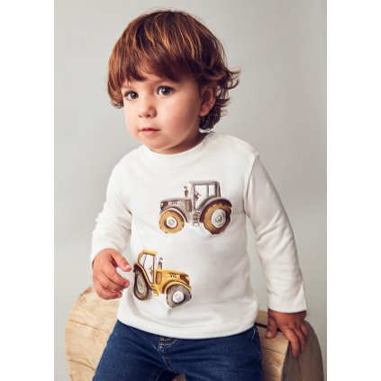 MAYORAL chlapčenské tričko s potlačou - Biela (Veľkosť 86)