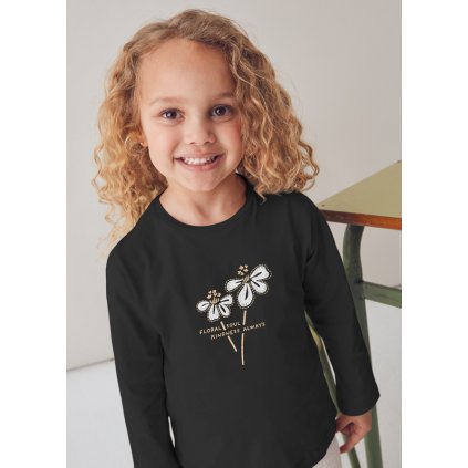 MAYORAL basic dievčenské tričko s dlhým rukávom - Čierna (Veľkosť 128)