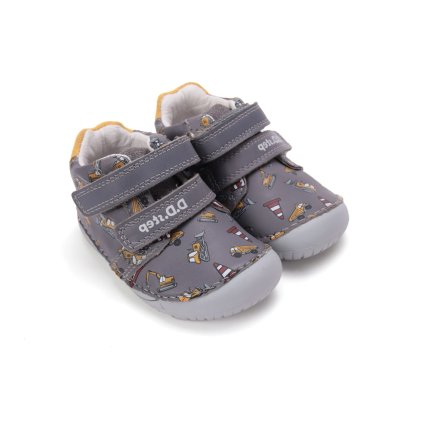 BAREFOOT kožená chlapčenská obuv DD STEP - Sivá (Veľkosť 22)