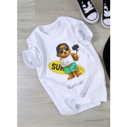 Chlapčenské tričko s krátkym rukávom - Biela (Veľkosť 104/110)