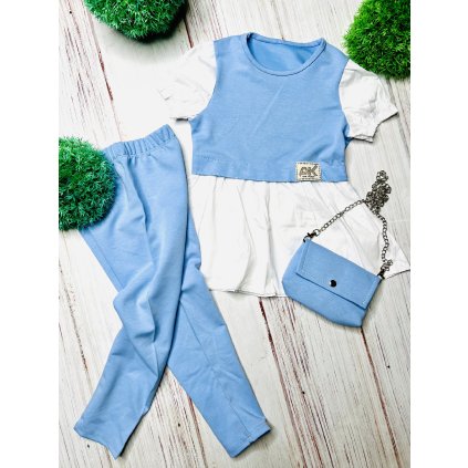 2 dielny dievčenský set s kabelkou - Modrá (Veľkosť 146/152)