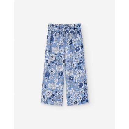 Dievčenské široké letné nohavice - Modrá (Veľkosť 140)