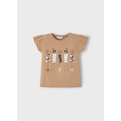 Dievčenské tričko s krátkym rukávom - Hnedá (Veľkosť 110)