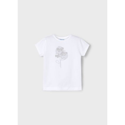 MAYORAL basic dievčenské tričko krátky rukáv - Biela (Veľkosť 110)