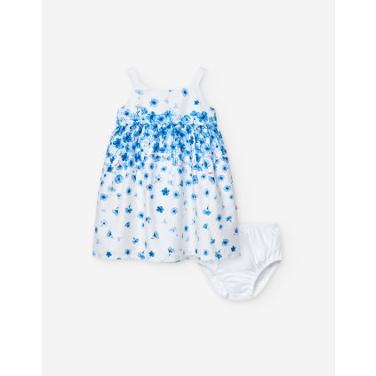 Dievčenské letné šaty - Bielomodrá (Veľkosť 92)