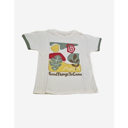 Chlapčenské bavlnené tričko krátky rukáv - Cream (Veľkosť 128)