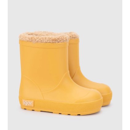 Detské zateplené barefoot gumáky IGOR - Žltá (Veľkosť 32)