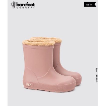 Detské zateplené barefoot gumáky IGOR - Ružová (Veľkosť 30)