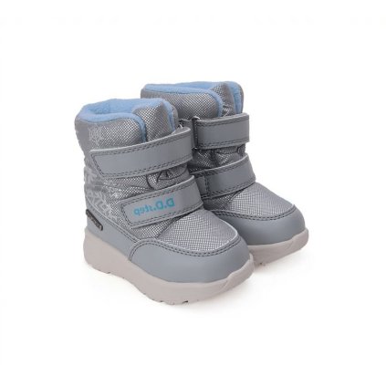 Dievčenská zimná obuv s membránou D.D.Step AQUA-TEX - Strieborná (Veľkosť 33)