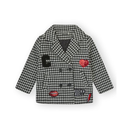 Dievčenský exkluzívny  prechodný kabát - Bieločierna (Veľkosť 110/116)