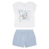 2 dielny dievčenský letný set pes - Bielomodrá (Veľkosť 80)