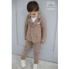 2 dielny bavlnený oblek/set sako+nohavice - Béžová (Veľkosť 116/122)