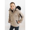 Nepremokavá chlapčenská bunda s kožušinkou - Béžová (Veľkosť 152/158)