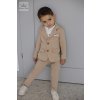 2 dielny  bavlnený oblek/set sako+nohavice - Béžová (Veľkosť 152/158)