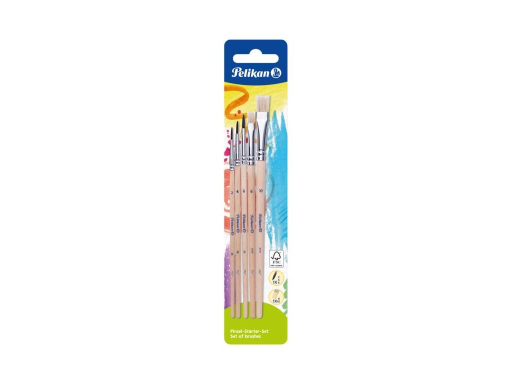 Sada štetcov Pelikan guľaté Starter-Set 5 ks blister