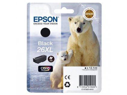 Atramentová náplň Epson C13T262140 black T2621 26XL pre XP-600/700 (12,2 ml)