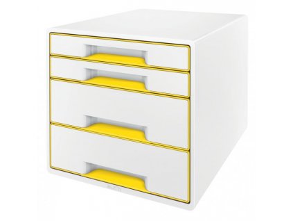 Zásuvkový box Leitz WOW so 4 zásuvkam žltý