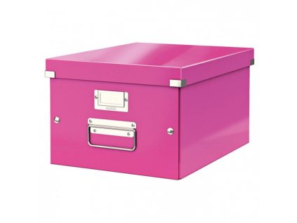 Stredná krabica Click & Store ružová