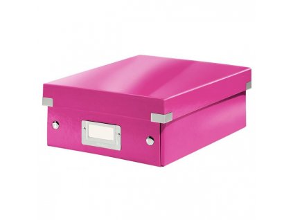 Malá organizačná krabica Click & Store ružová
