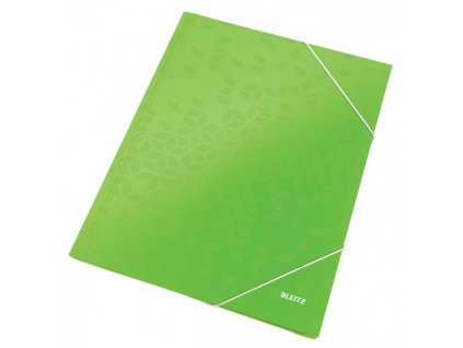 Kartónový obal lesklý s gumičkou Leitz WOW zelený