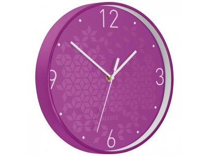 Nástenné hodiny Leitz WOW purpurová