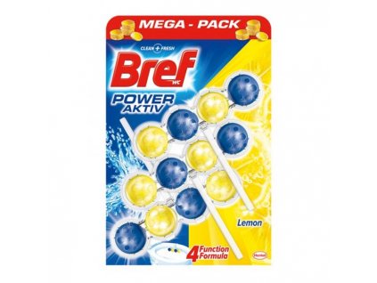 Bref Power Aktiv WC závesný blok tuhý 3 x 50 g Citrón