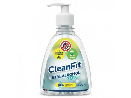 CleanFit dezinfekčný gél 70% citrus na ruky s pumpičkou 300 ml