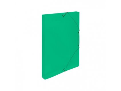 Plastový box s gumičkou Karton PP priehľadný zelený