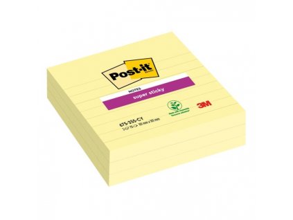 Bloček Post-it Super Sticky 101x101 žltý linajky