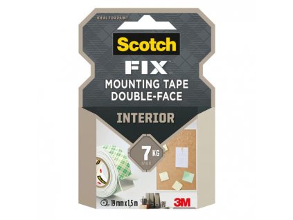 Scotch® Obojstranná montážna páska do interiéru, 19 mm x 1,5 m