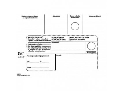 Poštové obálky B6 doručenka do VR OD, Nedoposielať, 100 ks