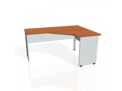Pracovný stôl Gate, ergo, ľavý, 160x75,5x120 cm, čerešňa/sivá