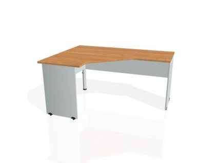 Pracovný stôl Gate, ergo, pravý, 160x75,5x120 cm, jelša/sivá