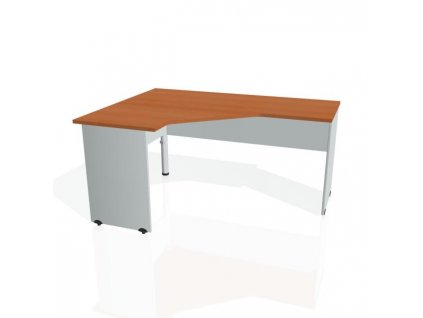 Pracovný stôl Gate, ergo, pravý, 160x75,5x120 cm, čerešňa/sivá