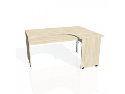 Pracovný stôl Gate, ergo, ľavý, 160x75,5x120 cm, agát/agát