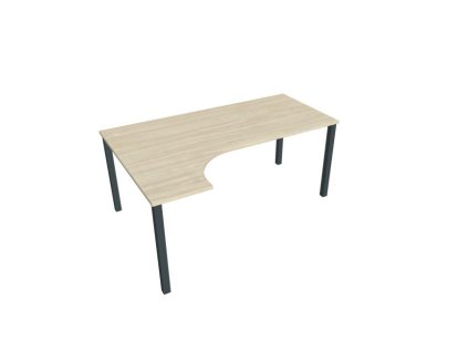 Pracovný stôl Uni, ergo, pravý, 180x75,5x120 cm, agát/čierna