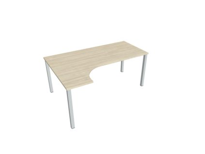 Pracovný stôl Uni, ergo, pravý, 180x75,5x120 cm, agát/sivá