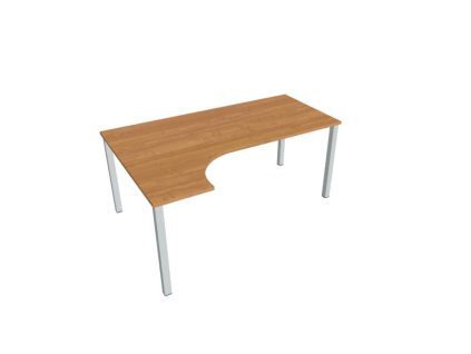 Pracovný stôl Uni, ergo, pravý, 180x75,5x120 cm, jelša/sivá