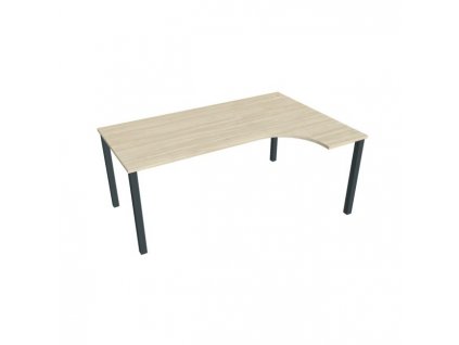 Pracovný stôl Uni, ergo, ľavý, 180x75,5x120 cm, agát/čierna