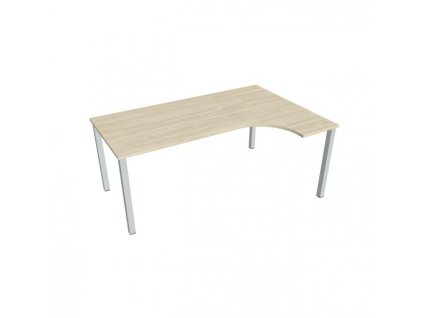Pracovný stôl Uni, ergo, ľavý, 180x75,5x120 cm, agát/sivá