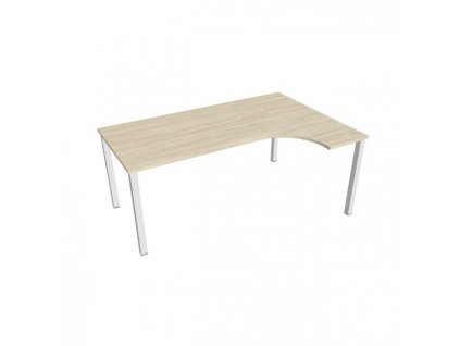 Pracovný stôl Uni, ergo, ľavý, 180x75,5x120 cm, agát/biela