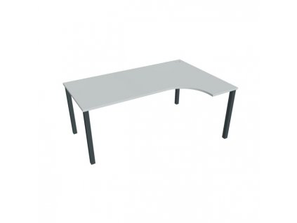 Pracovný stôl Uni, ergo, ľavý, 180x75,5x120 cm, sivá/čierna