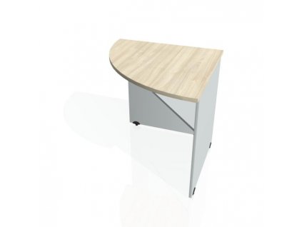 Doplnkový stôl Gate, ľavý, 80x75,5x80 cm, agát/sivá