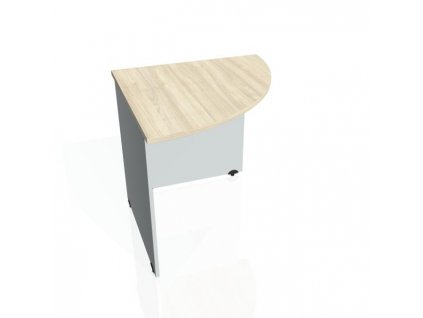 Doplnkový stôl Gate, pravý, 80x75,5x80 cm, agát/sivá