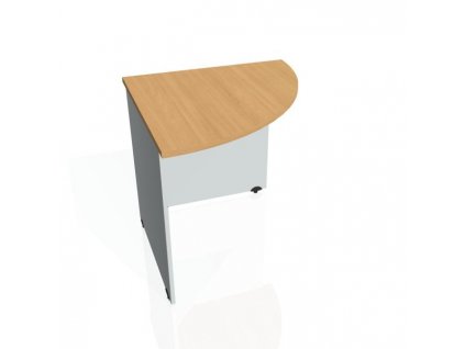 Doplnkový stôl Gate, pravý, 80x75,5x80 cm, buk/sivá