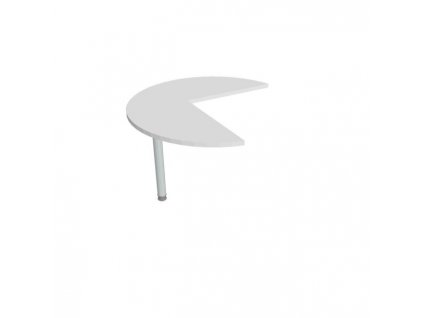 Doplnkový stôl Flex, ľavý, 100,0x75,5x(60x60) cm, biela/kov