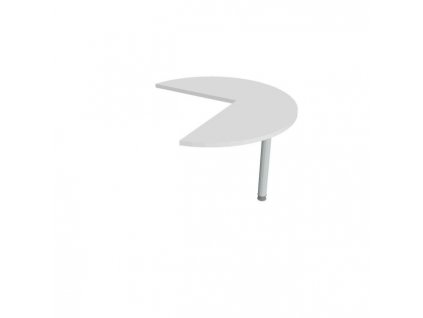 Doplnkový stôl Flex, pravý, 100,0x75,5x(60x60) cm, biela/kov