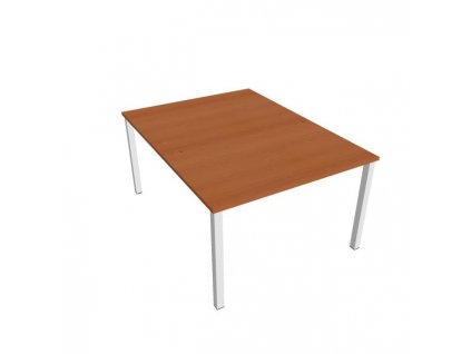 Pracovný stôl Uni, zdvojený, 140x75,5x160 cm, čerešňa/biela