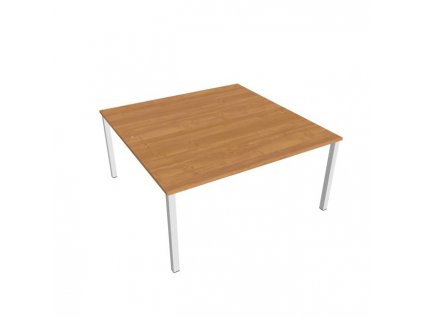 Pracovný stôl Uni, zdvojený, 160x75,5x160 cm, jelša/biela